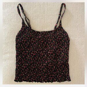 Hollister Black and Pink Floral Camisole